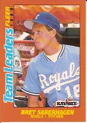 1988 Fleer Team Leaders Baseball Cards 032      Bret Saberhagen